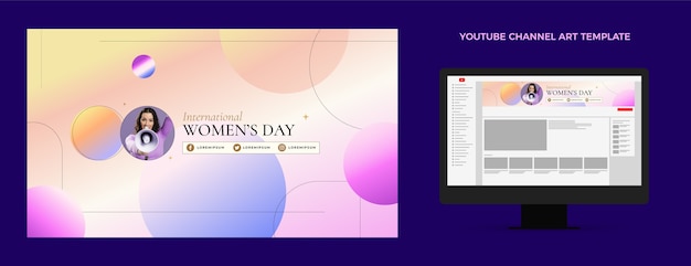 グラデーション国際女性の日youtubeチャンネルアート
