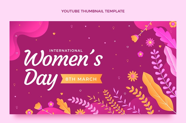 Градиентный международный женский день на youtube миниатюра