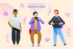 Free vector gradient international youth day illustration