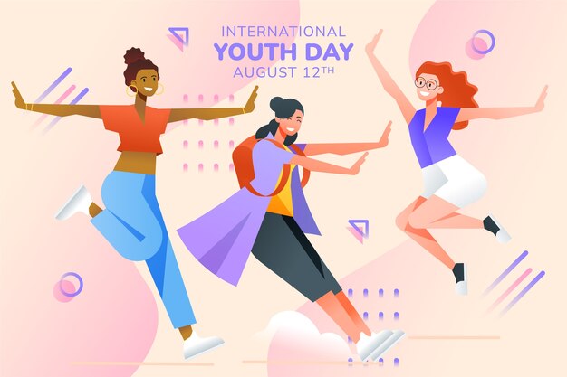 Gradient international youth day illustration