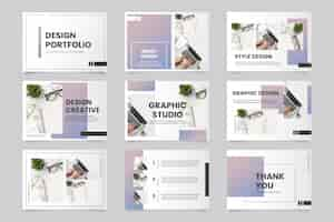 Free vector gradient interview portfolio template