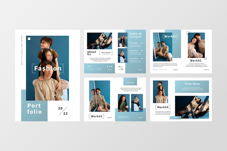 Free Vector gradient interview portfolio template