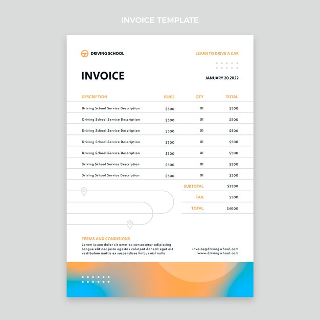 Шаблон градиентной накладной для автошколы