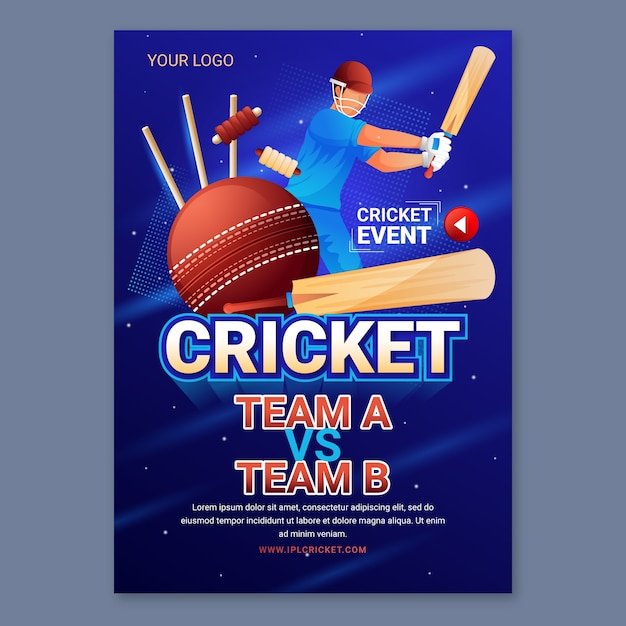 Gradient ipl cricket poster