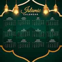 Free vector gradient islamic calendar template