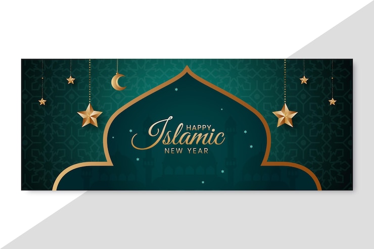 मुफ़्त वेक्टर gradient islamic new year banner template