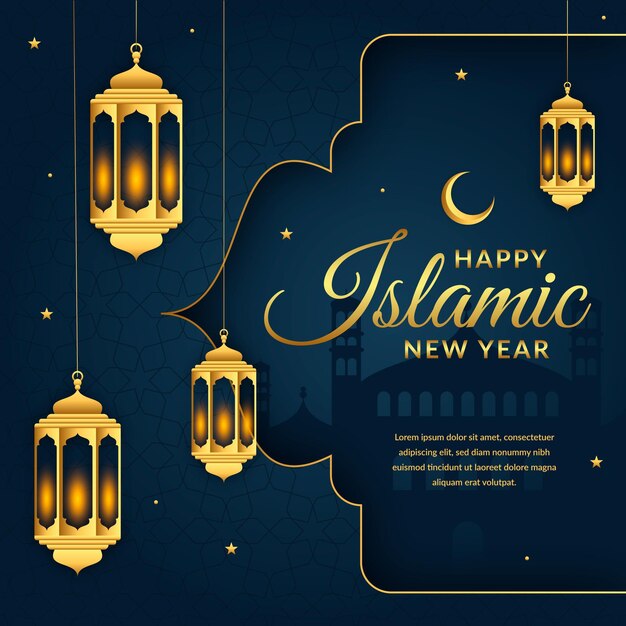 gradient islamic new year illustration