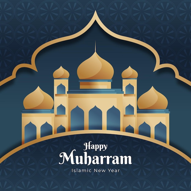 Gradient islamic new year illustration