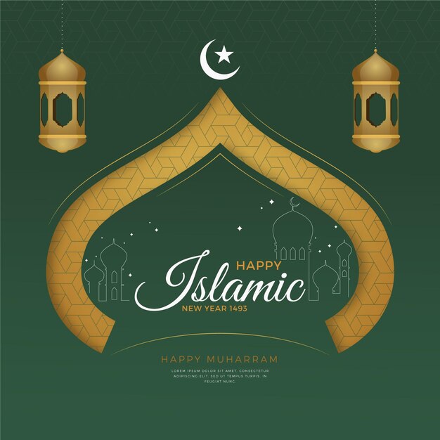 Gradient islamic new year illustration