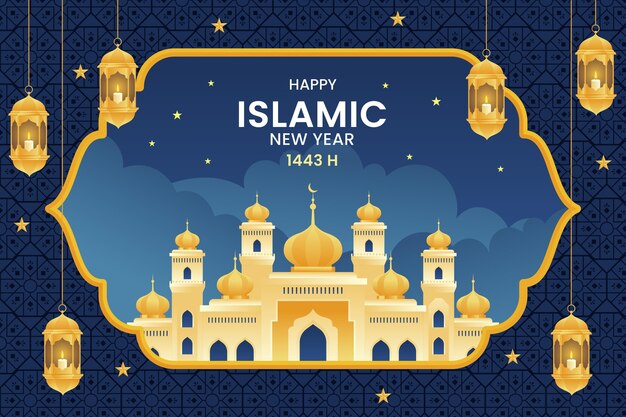 Gradient islamic new year illustration