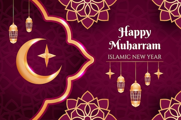 Gradient islamic new year illustration