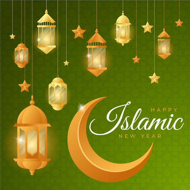 Gradient islamic new year illustration