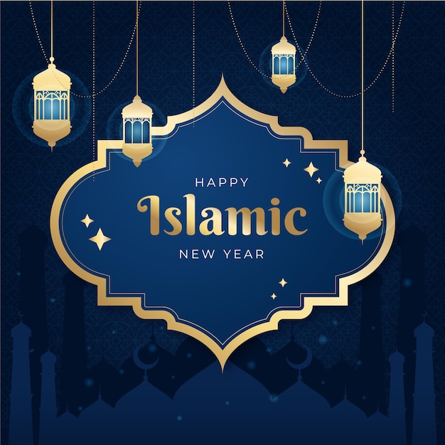 Gradient islamic new year illustration