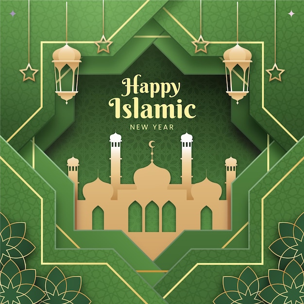 Gradient islamic new year illustration