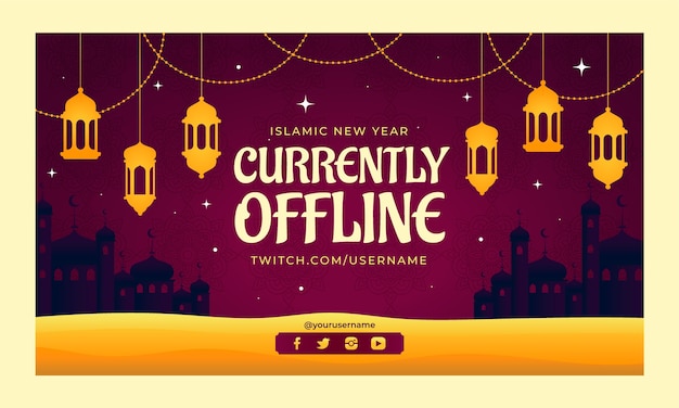 Gradient islamic new year twitch background