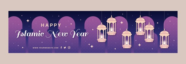 Gradient islamic new year twitch banner