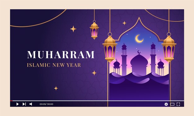 Gradient islamic new year youtube thumbnail