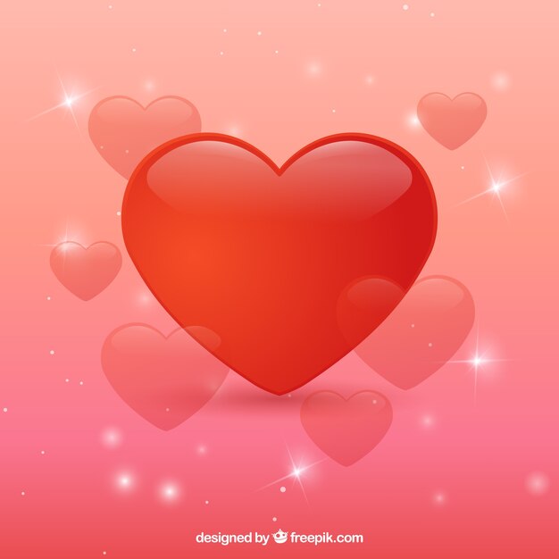 Gradient isolated heart background