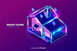 Gradient isometric smart home background