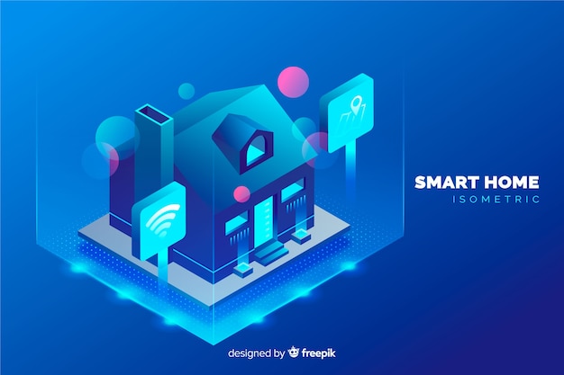 Gradient isometric smart home background