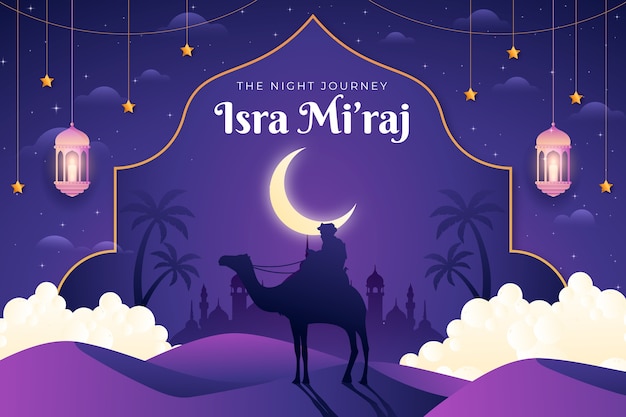 Free vector gradient isra miraj background