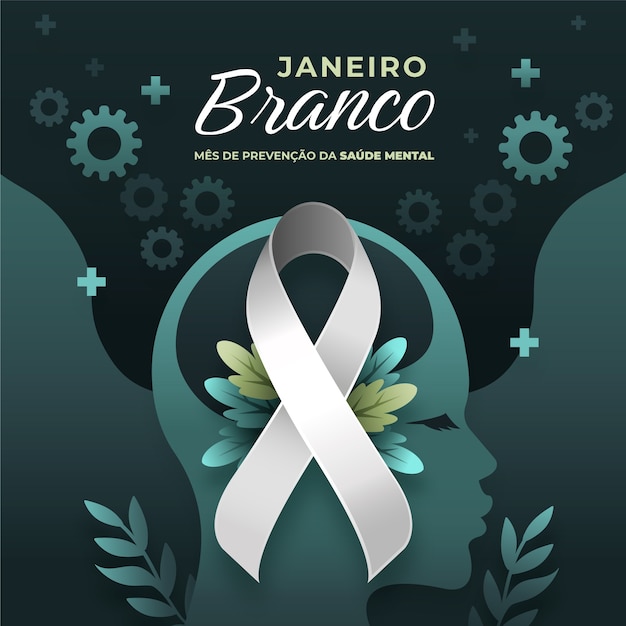 Gradient janeiro branco illustrazione