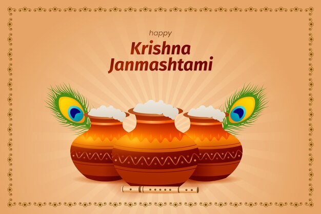 Gradient janmashtami background