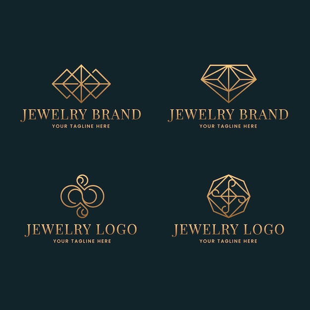 Бесплатное векторное изображение Коллекция логотипов градиентных украшений