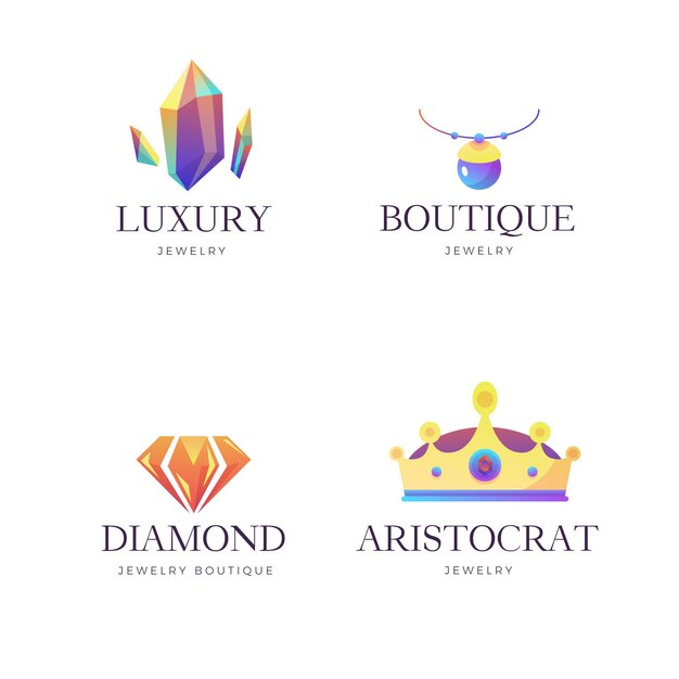 Gradient jewelry logo collection