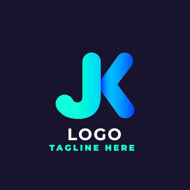 Gradient jk logo template