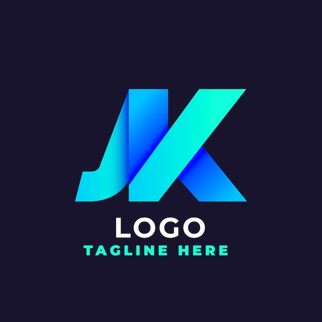 Gradient jk logo template