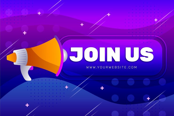 Free Vector gradient join us message