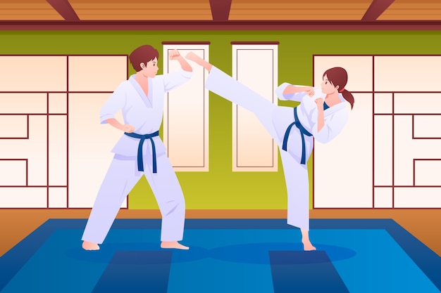 Free vector gradient karate background