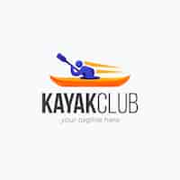 Vettore gratuito design del logo in kayak sfumato