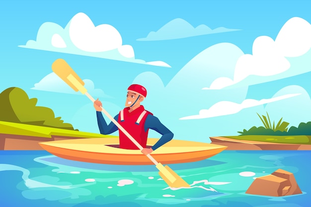 Free vector gradient kayaking illustration