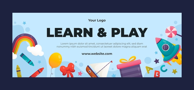 Gradient kids fun and learn design template