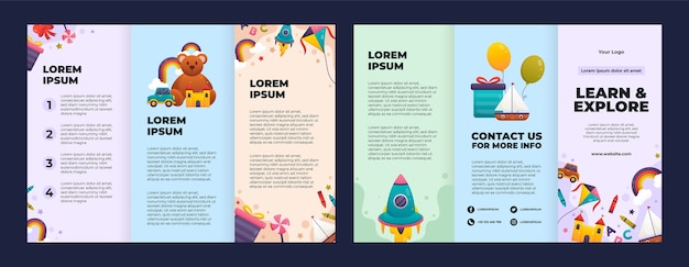 Gradient kids fun and learn design template