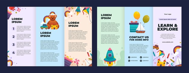 Gradient kids fun and learn design template