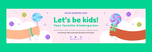 Free vector gradient kids toys twitch banner