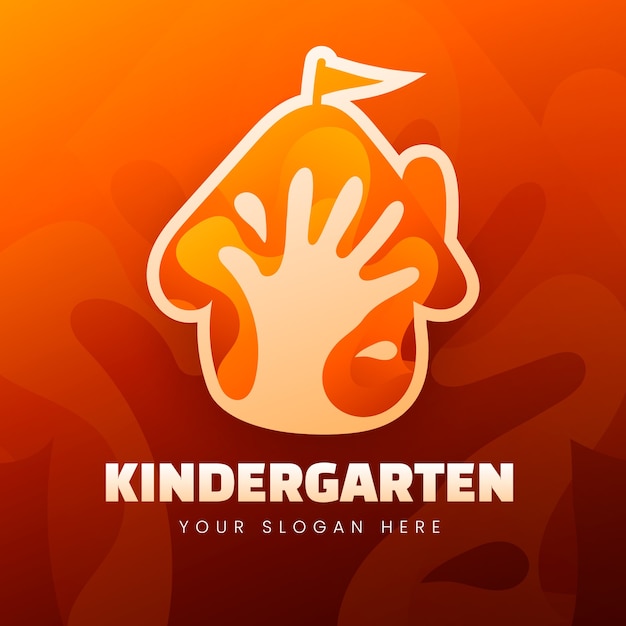 Free vector gradient kindergarten logo template