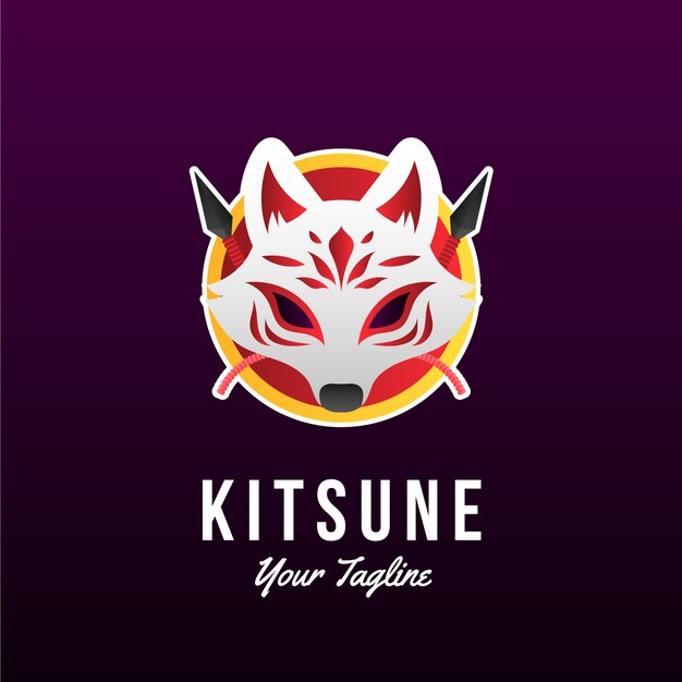 Gradient kitsune logo template