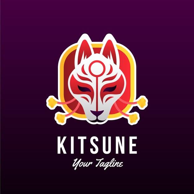 Gradient kitsune logo template