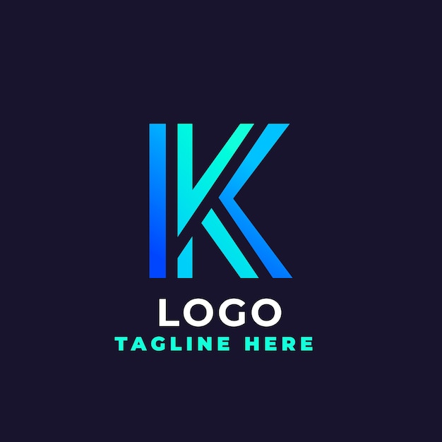 Бесплатное векторное изображение Шаблон логотипа gradient kk