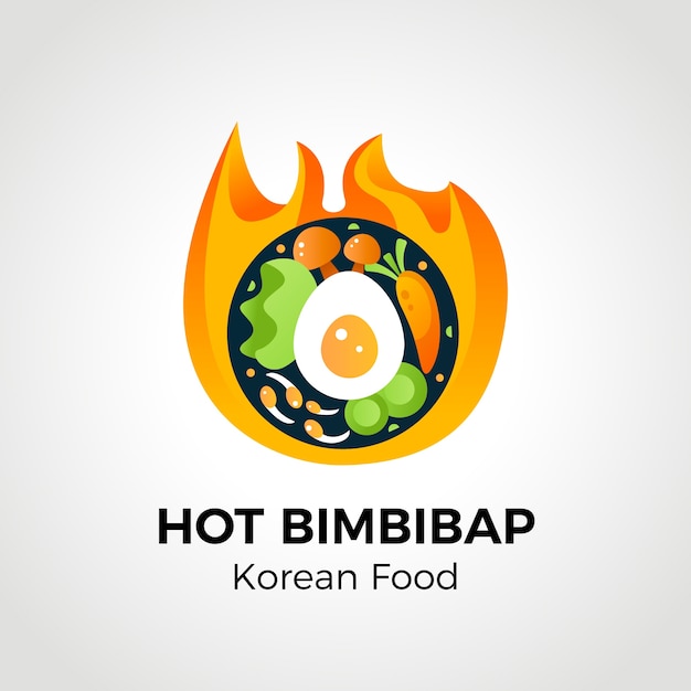 Free Vector | Gradient korean food logo design