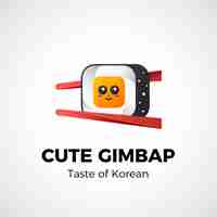 Free vector gradient korean food logo design