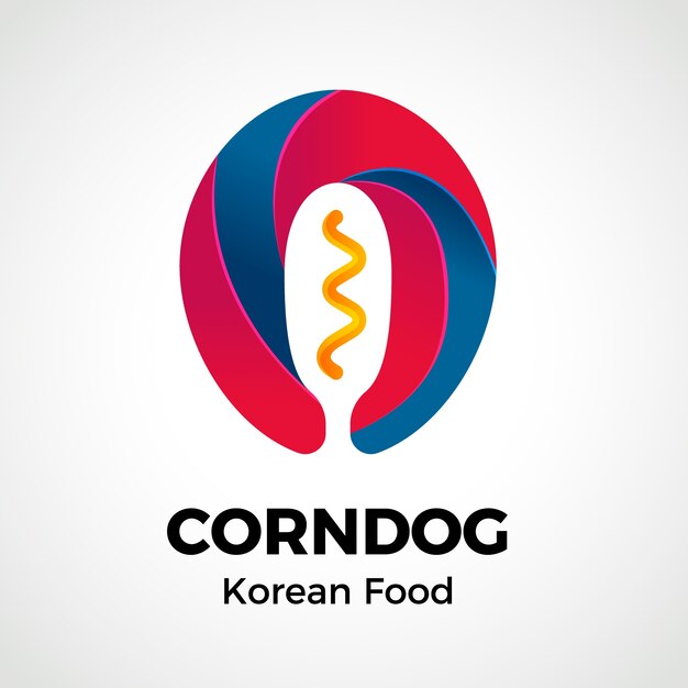 Градиентный дизайн логотипа корейской кухни