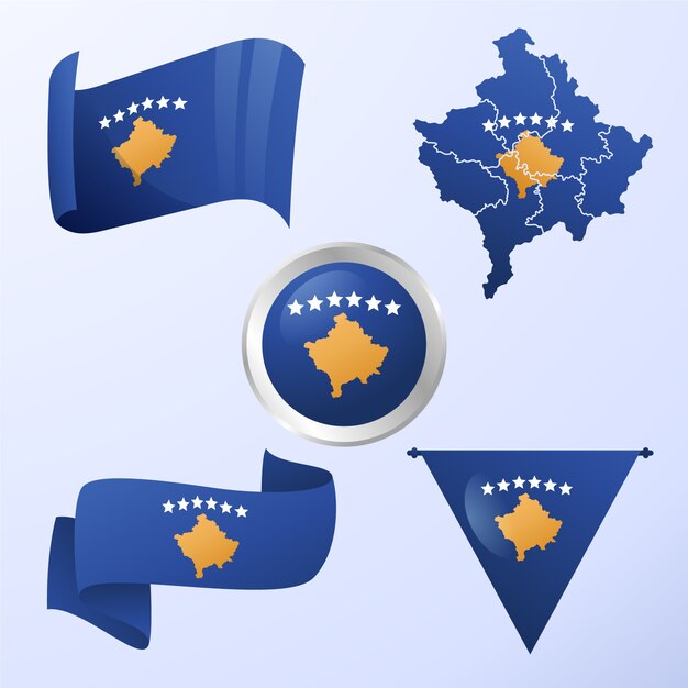 Kosovo Flagge schwenkten Vector Illustration auf weißem Hintergrund. Kosovo  Nationalflagge Stock-Vektorgrafik - Alamy