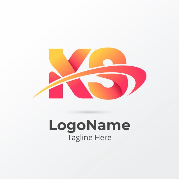 Gradient ks or sk logo template