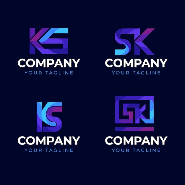 Free vector gradient ks or sk logo