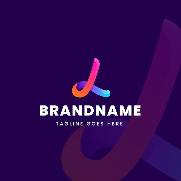 Gradient l letter logo template